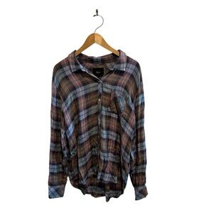 Women’s Rails Plaid flannel Button-Up Shirt in Multi-Color hunter dusty lilac